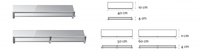 Roltechnik fürdőszobai üvegpolc 6mm 50x11xcm transp.